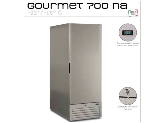 Frigorifero inox Gourmet 700NA -18/-25°C.